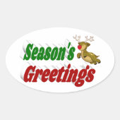 季節のごあいさつトナディアクリスマスタイポグラフィ 楕円形シール (正面)