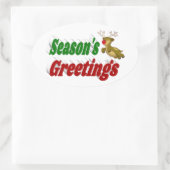 季節のごあいさつトナディアクリスマスタイポグラフィ 楕円形シール (バッグ)