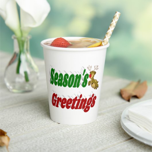 季節のごあいさつトナディアクリスマスタイポグラフィ 紙コップ (インサイチュ)