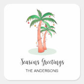 季節のごあいさつトロピカルパームツリー スクエアシール (正面)