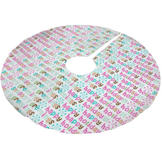 季節のごあいさつハッピーホリデーズツリースカート ブラッシュドポリエステルツリースカート (アングル)