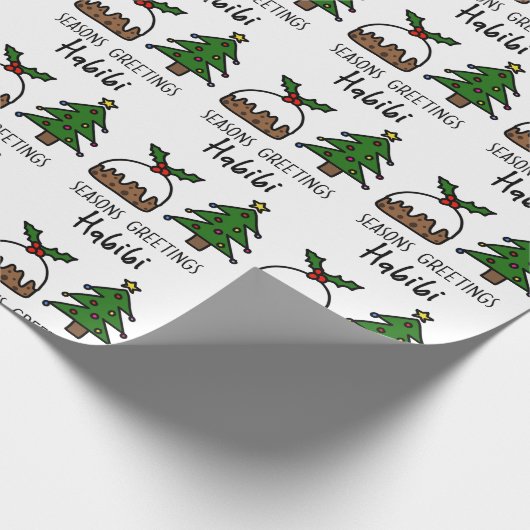 季節のごあいさつハビビアラビアクリスマス ラッピングペーパー (角)