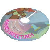 季節のごあいさつパーソナライズされたエレガントマーメイド ブラッシュドポリエステルツリースカート (アングル)