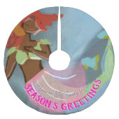 季節のごあいさつパーソナライズされたエレガントマーメイド ブラッシュドポリエステルツリースカート (正面)