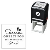季節のごあいさつパーソナライズされたファミリーネームホリデイ セルフインキングスタンプ (インサイチュ)