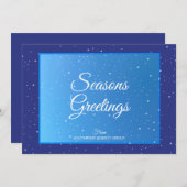 季節のごあいさつビジネスロゴ青モダン白 シーズンカード (正面/裏面)