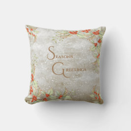 季節のごあいさつフローラタイポグラフィクリスマス クッション