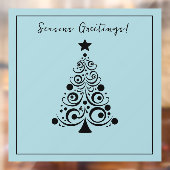 季節のごあいさつブラッククリスマスツリーオングリーン ウィンドウサイン (シート2)