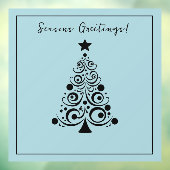 季節のごあいさつブラッククリスマスツリーオングリーン ウィンドウサイン (シート3)