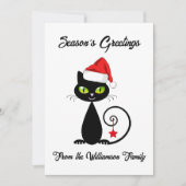 季節のごあいさつブラックサンタクロースのクリスマスキャット シーズンカード (正面)