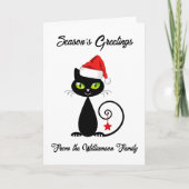季節のごあいさつブラックサンタクロースのクリスマスキャット シーズンカード (正面)