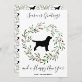 季節のごあいさつブラックラブラドールエレガントドッグ シーズンカード (正面/裏面)