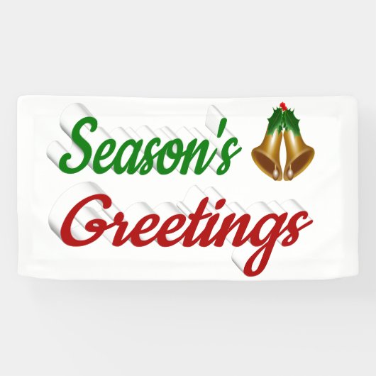 季節のごあいさつベルクリスマス赤い緑のスクリプト 横断幕 (横)