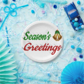 季節のごあいさつベルスクリプトのクリスマス ペーパープレート (パーティー)