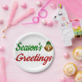 季節のごあいさつベルスクリプトのクリスマス ペーパープレート (パーティー)