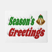 季節のごあいさつベルズクリスマスタイポグラフィ ドアマット (正面)