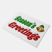 季節のごあいさつベルズクリスマスタイポグラフィ ドアマット (アングル)