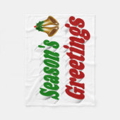 季節のごあいさつベルズクリスマスタイポグラフィ フリースブランケット (正面)