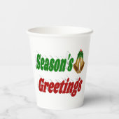 季節のごあいさつベルズクリスマスタイポグラフィ 紙コップ (裏面)