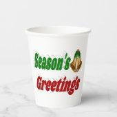 季節のごあいさつベルズクリスマスタイポグラフィ 紙コップ (正面)