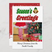 季節のごあいさつベルズクリスマスフォトタイポグラフィ シーズンカード (正面/裏面)