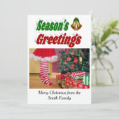季節のごあいさつベルズクリスマスフォトタイポグラフィ シーズンカード (スタンド正面)