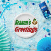 季節のごあいさつベルタイポグラフィクリスマス ペーパープレート (パーティー)