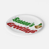 季節のごあいさつベルタイポグラフィクリスマス ペーパープレート (アングル)