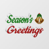 季節のごあいさつベル赤い緑のスクリプトクリスマス ウィンドウサイン (シート)