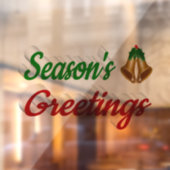 季節のごあいさつベル赤い緑のスクリプトクリスマス ウィンドウサイン (シート2)