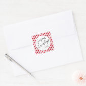 季節のごあいさつペパーミントストライプクリスマス スクエアシール (封筒)