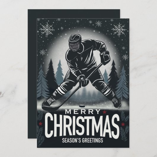 季節のごあいさつホッケークリスマスカード シーズンカード (正面/裏面)