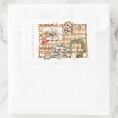 季節のごあいさつホリデーウォーターカラー 長方形シール (バッグ)