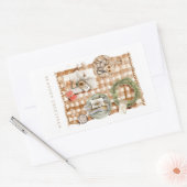 季節のごあいさつホリデーウォーターカラー 長方形シール (封筒)