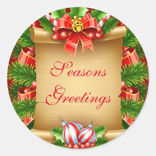 季節のごあいさつホリデースタンプ ラウンドシール (正面)