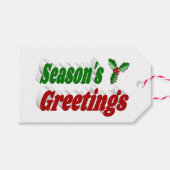 季節のごあいさつホリークリスマスタイポグラフィ ギフトタグ (正面(横))