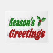 季節のごあいさつホリークリスマスタイポグラフィ ドアマット (正面)