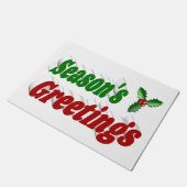 季節のごあいさつホリークリスマスタイポグラフィ ドアマット (アングル)