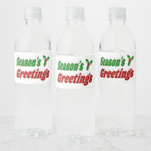 季節のごあいさつホリークリスマスタイポグラフィ ペットボトルラベル