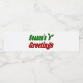 季節のごあいさつホリークリスマスタイポグラフィ ペットボトルラベル (シングルラベル)