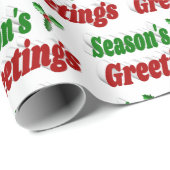 季節のごあいさつホリークリスマスタイポグラフィ ラッピングペーパー (ロールコーナー)