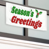 季節のごあいさつホリークリスマスタイポグラフィ 横断幕 (ビルの外側)