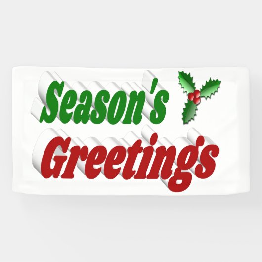 季節のごあいさつホリークリスマスタイポグラフィ 横断幕 (横)