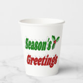 季節のごあいさつホリークリスマスタイポグラフィ 紙コップ (裏面)