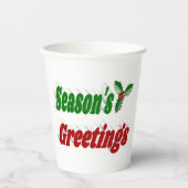 季節のごあいさつホリークリスマスタイポグラフィ 紙コップ (正面)