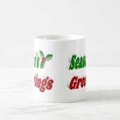 季節のごあいさつホリークリスマスハーフタイポグラフィ コーヒーマグカップ (中央)