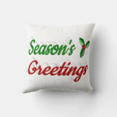 季節のごあいさつホリークリスマスレッド緑のスクリプト クッション (裏面)