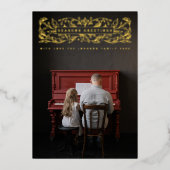 季節のごあいさつホリー葉ズ写真 箔シーズンカード (正面)