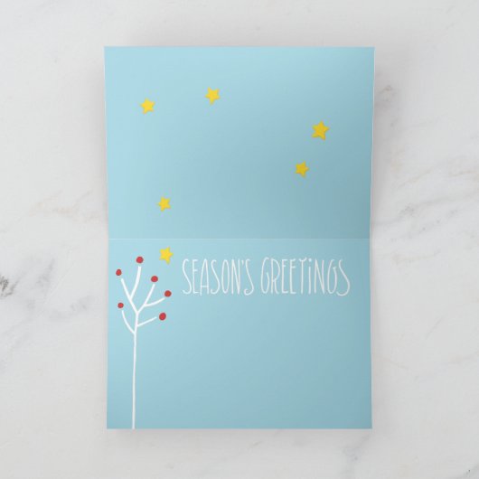 季節のごあいさつホワイトブルーカード シーズンカード (内部)