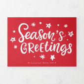 季節のごあいさつホワイト文字数々のフォトホリデー 三つ折りカード (カバー)